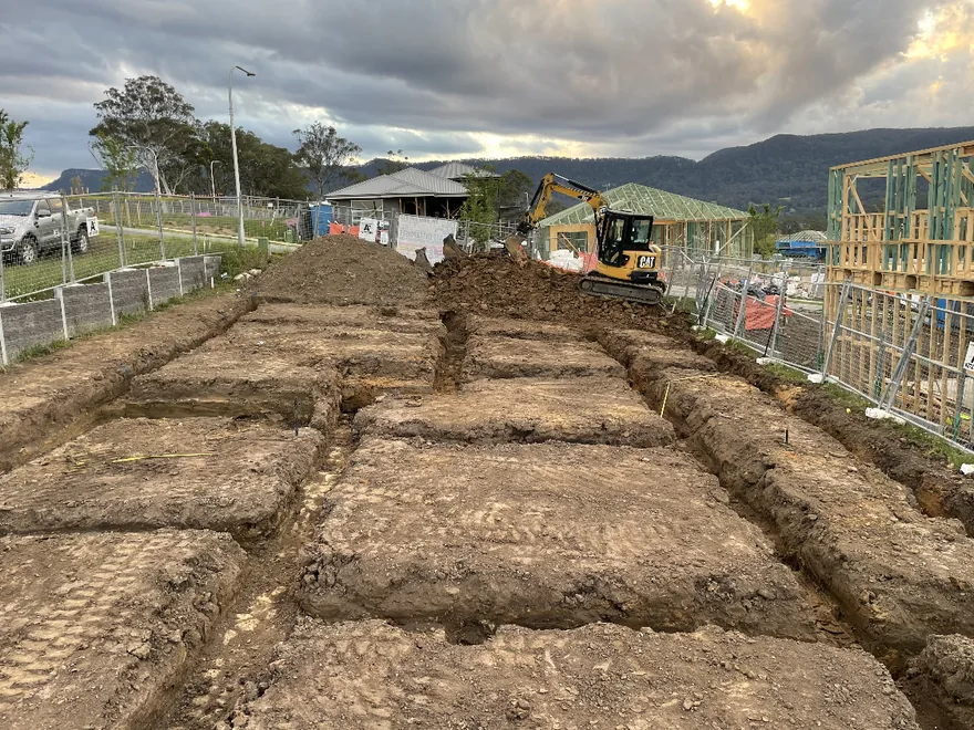 Footings trenched for a new home slab