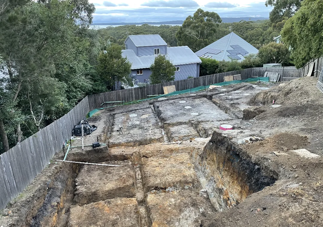 Residential site cut on a sloping block