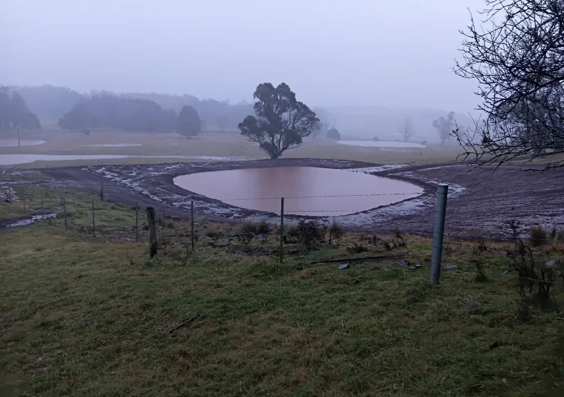 Farm dam after clean out